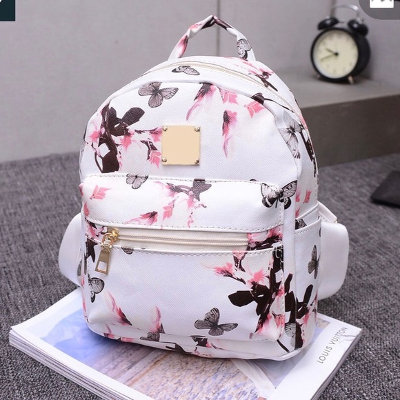 White floral mini backpack Restocked!!! - Picture 2 of 4